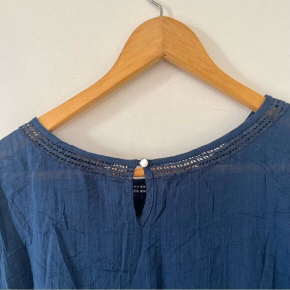 Polo Ralph Lauren Navy Cotton Eyelet Embroidered Short Sleeve Dress - Picture 8 of 10